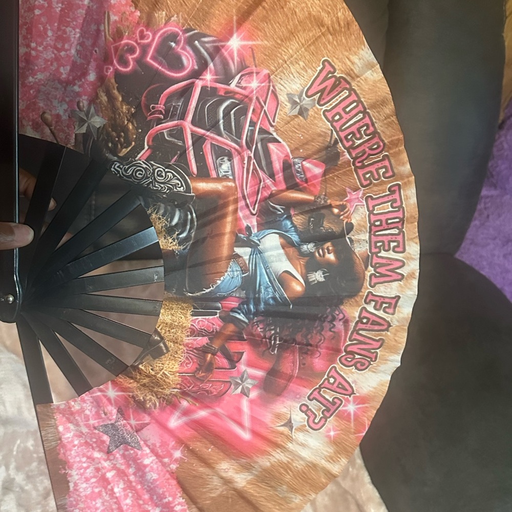 Large Clack Fans with Graphic Design